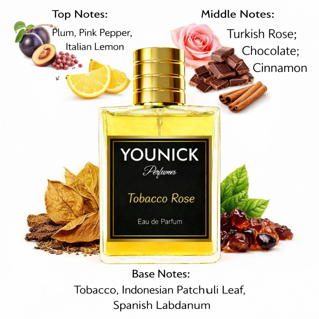 YOUNICK Tobacco Rose Eau De Parfum – Inspired Version of Tabac Rose by BDK Parfums | Tobacco & Turkish Rose Fragrance