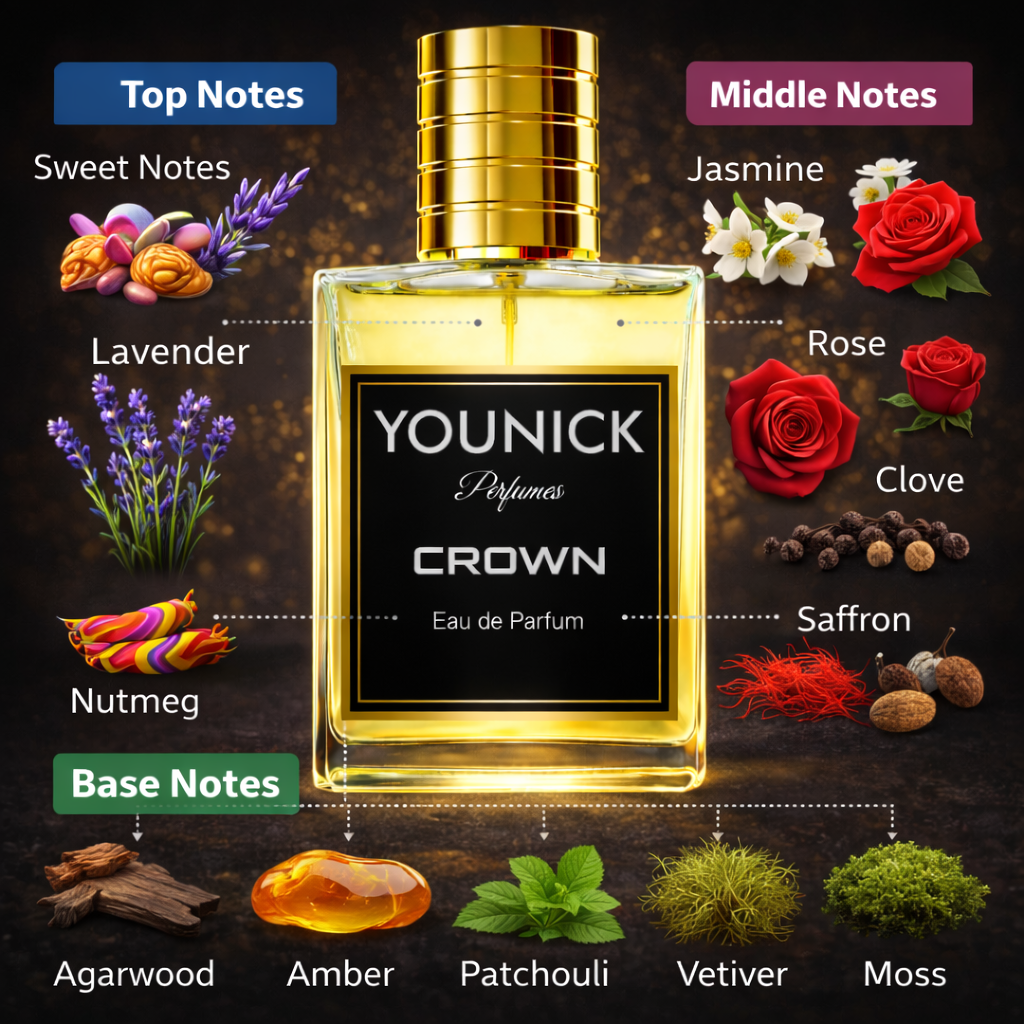 YOUNICK Crown Eau De Parfum – Royal Oud & Spice Luxury Fragrance for Men