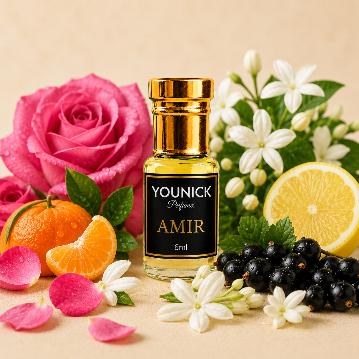 YOUNICK AMIR Premium Attar (BUY 1 GET 1) | Long Lasting Alcohol-Free Concentrated Perfume Oil | Floral Citrus Woody Fragrance