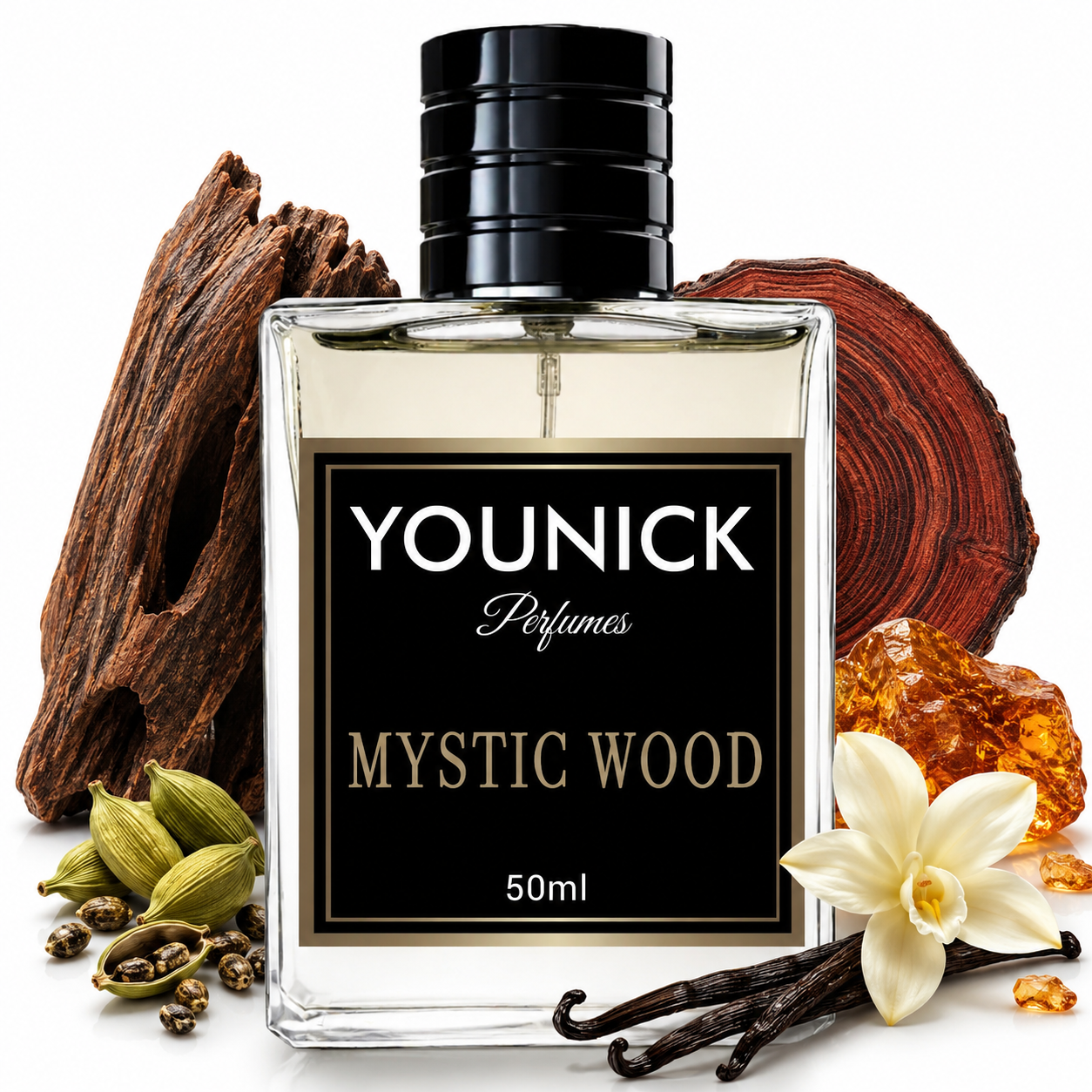 YOUNICK Mystic Wood Eau de Parfum for Men | Premium Woody Spicy Fragrance | Long Lasting Perfume Spray | 50ml / 100ml