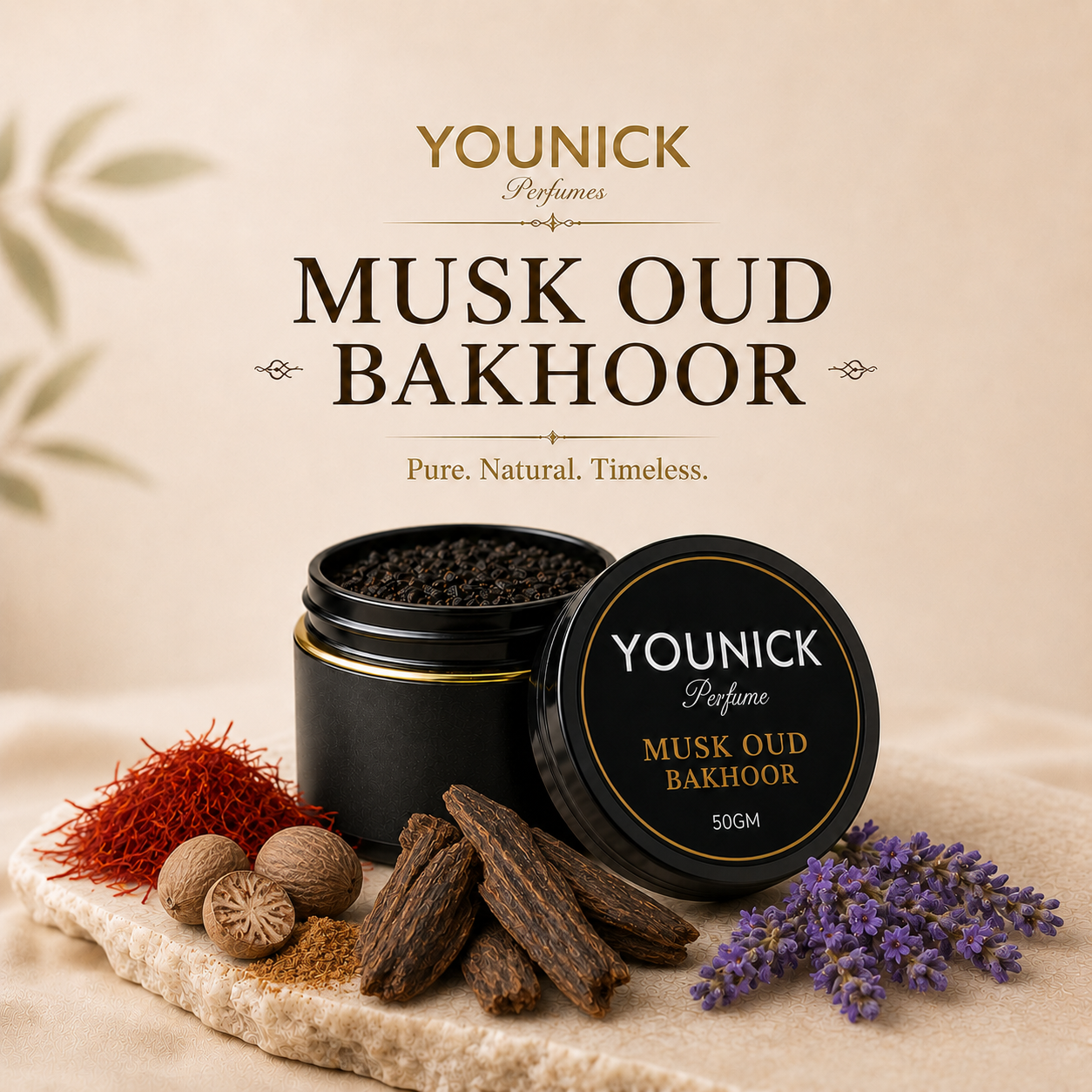 YOUNICK Musk Oud Bakhoor Chips | Premium Aromatic Incense | Rich Oud, Musk & Spices | Long Lasting Home Fragrance