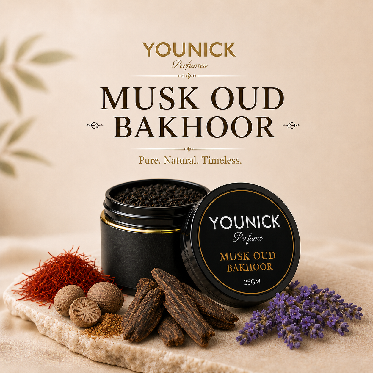 YOUNICK Musk Oud Bakhoor Chips | Premium Aromatic Incense | Rich Oud, Musk & Spices | Long Lasting Home Fragrance