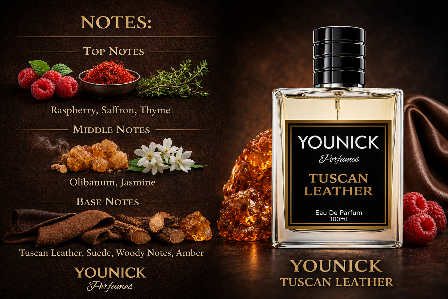 YOUNICK TuscanLeather Eau de Parfum for Men | Inspired by Tom Ford Tuscan Leather