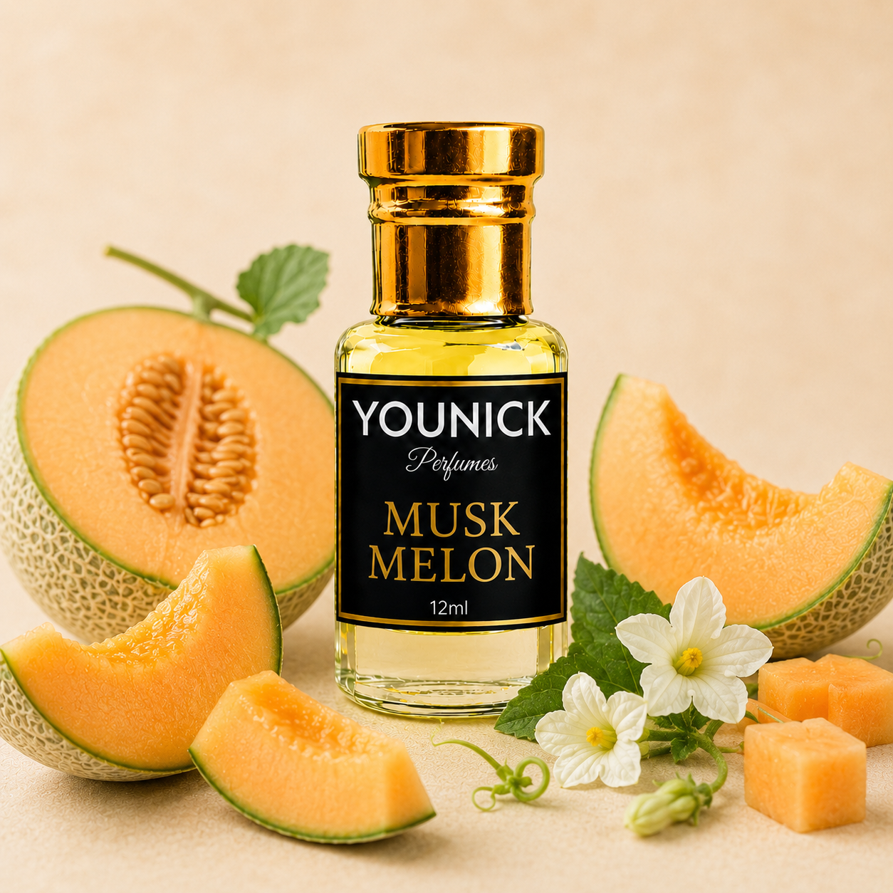 YOUNICK Musk Melon Attar (BUY 1 GET 1 FREE) | Premium Long Lasting Non-Alcoholic Perfume Oil | Fresh Juicy Muskmelon Fragrance | Unisex