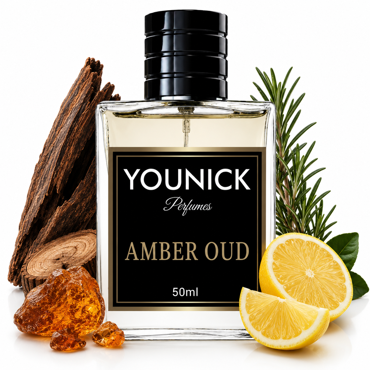 YOUNICK  Amber Oud Eau De Parfum | Long Lasting Luxury Perfume | Woody Amber Resinous Fragrance | Unisex