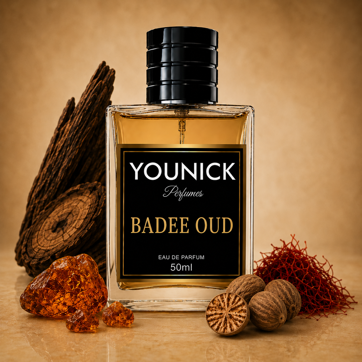 YOUNICK BADEE OUD Eau De Parfum | Premium Long Lasting Perfume for Men & Women | Warm Spicy Woody Oriental Fragrance