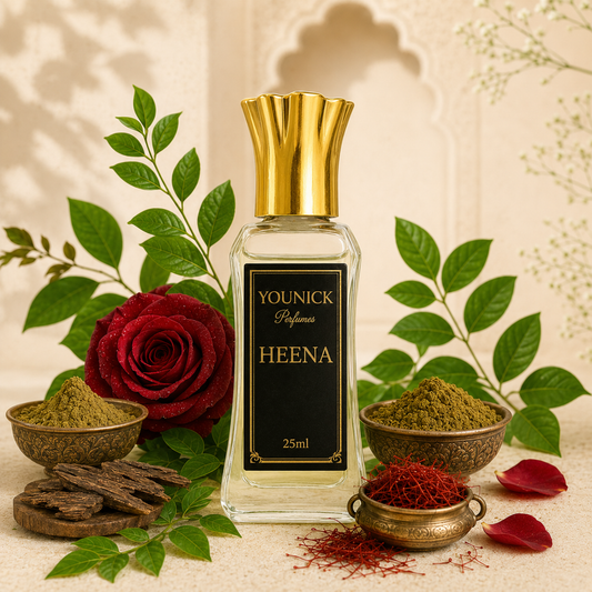 YOUNICK Heena Attar | Premium Traditional Mehndi Fragrance with Rose, Saffron & Oud | Long Lasting Concentrated Perfume Oil