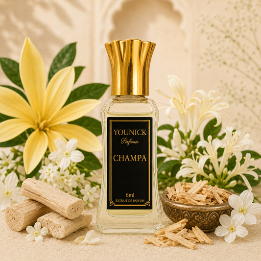 YOUNICK Champa Attar – Premium Floral Sandalwood Attar | Long Lasting Concentrated Perfume Oil