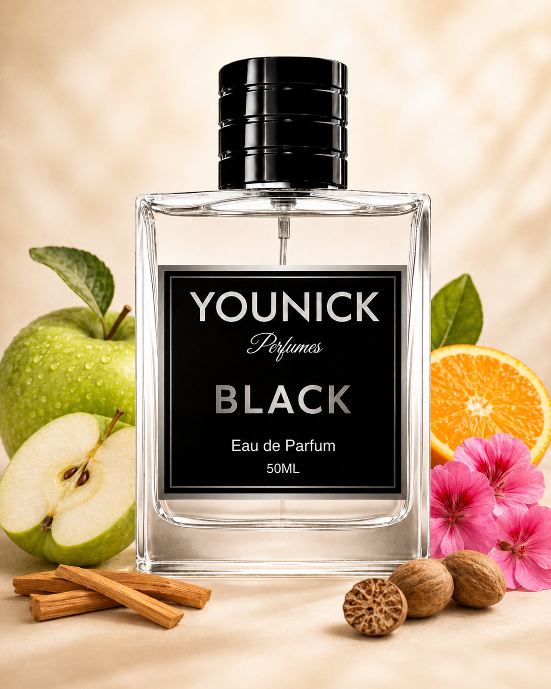 YOUNICK BLACK Eau De Parfum for Men | Fresh Woody Aromatic Fragrance | Long Lasting Perfume