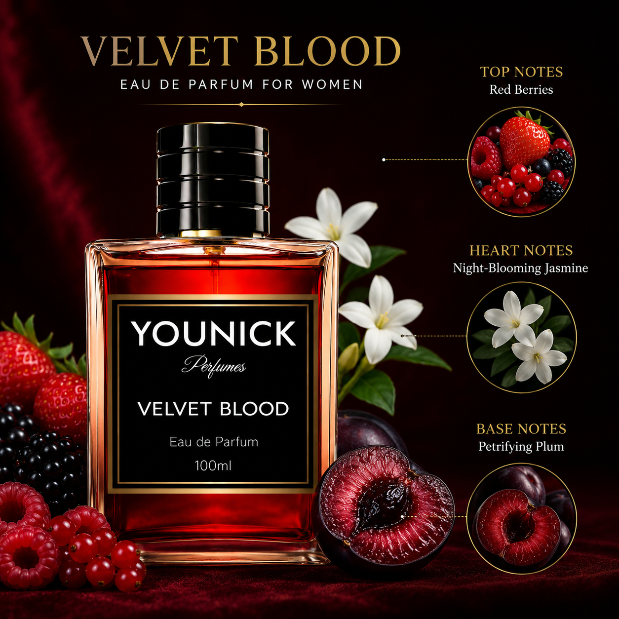 Velvet Blood by YOUNICK – Seductive Berry Floral Eau De Parfum