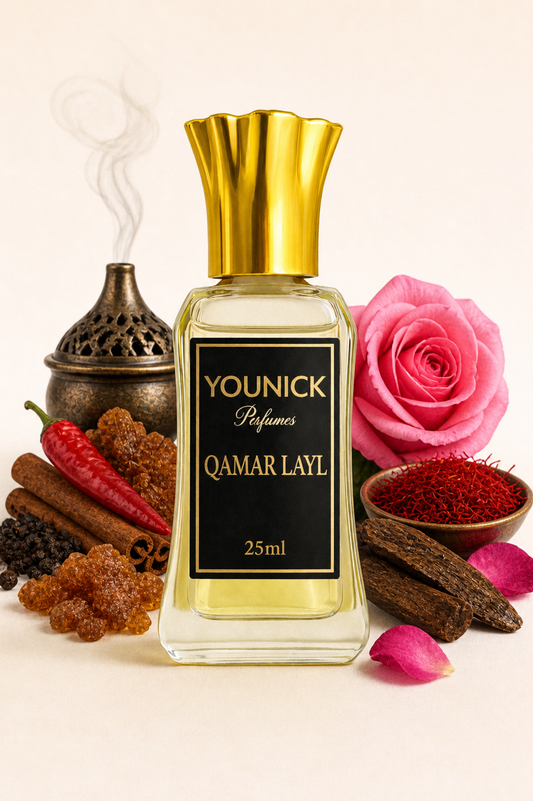 QAMAR LAYL Attar by YOUNICK – Spicy Smoky Oud Floral Perfume Oil