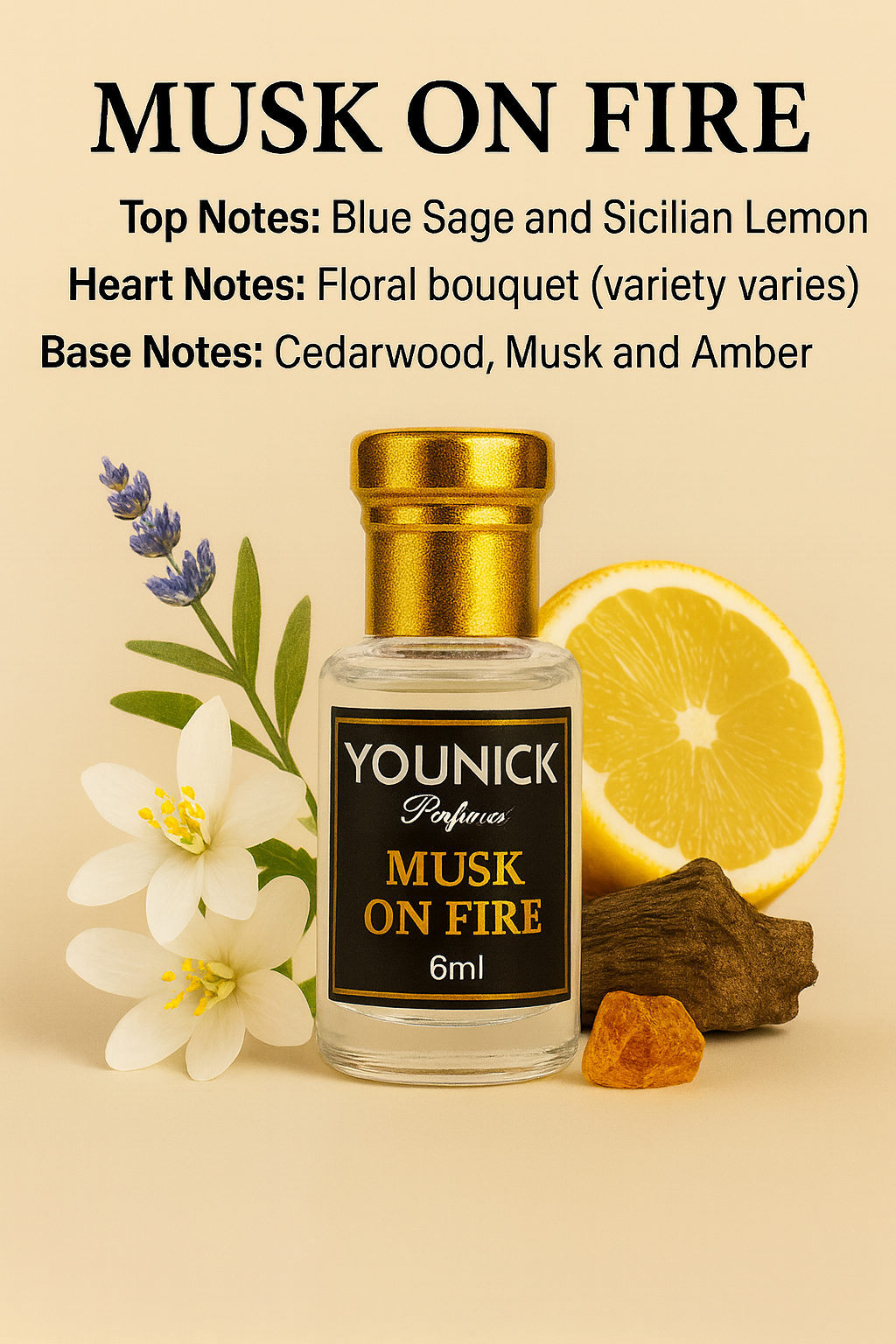 YOUNICK Combo of 3 Premium Musk Attars (Musk Rijali, Musk Tahara & Musk On Fire) | Long Lasting Non-Alcoholic Attar Oils | 6ml × 3