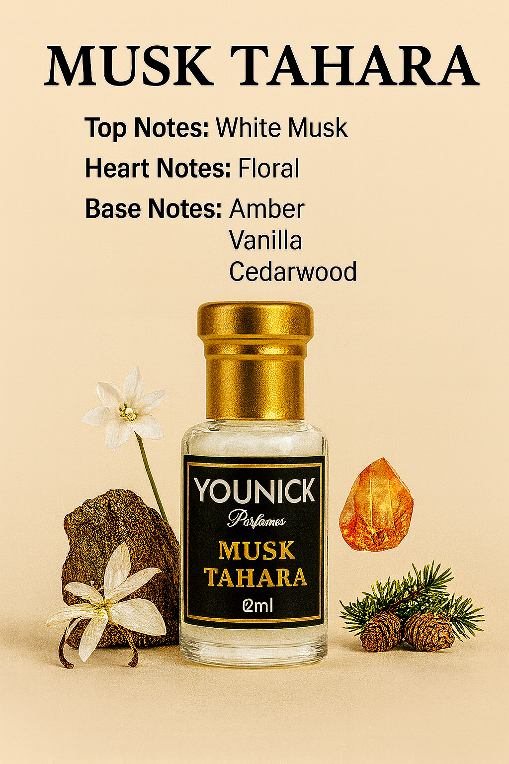 YOUNICK Combo of 3 Premium Musk Attars (Musk Rijali, Musk Tahara & Musk On Fire) | Long Lasting Non-Alcoholic Attar Oils | 6ml × 3