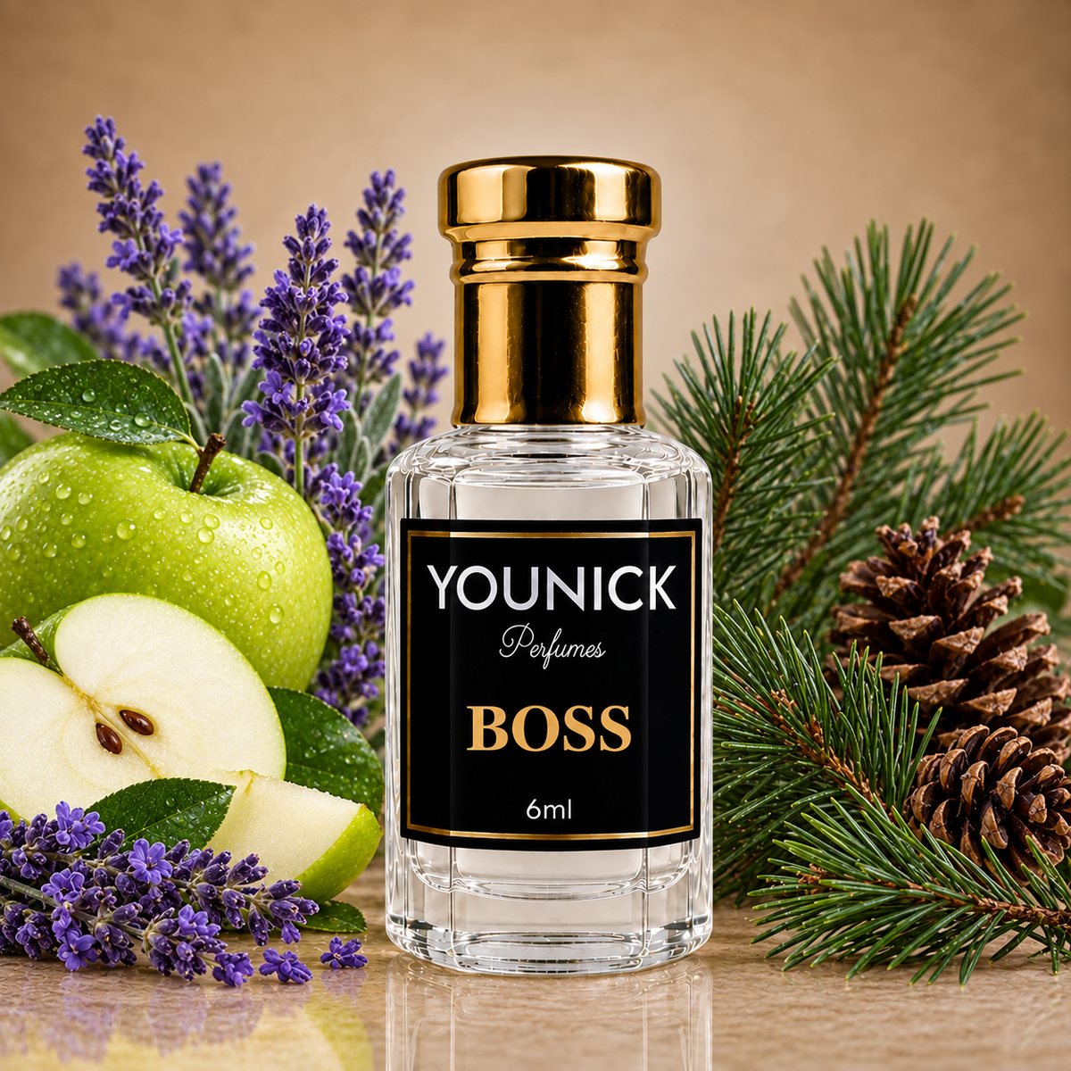 YOUNICK BOSS Attar – Fresh Green Apple, Lavender & Woody Pine Fragrance