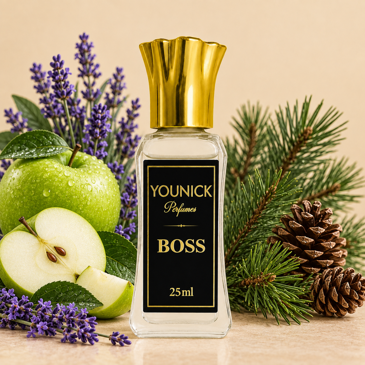 YOUNICK BOSS Attar – Fresh Green Apple, Lavender & Woody Pine Fragrance