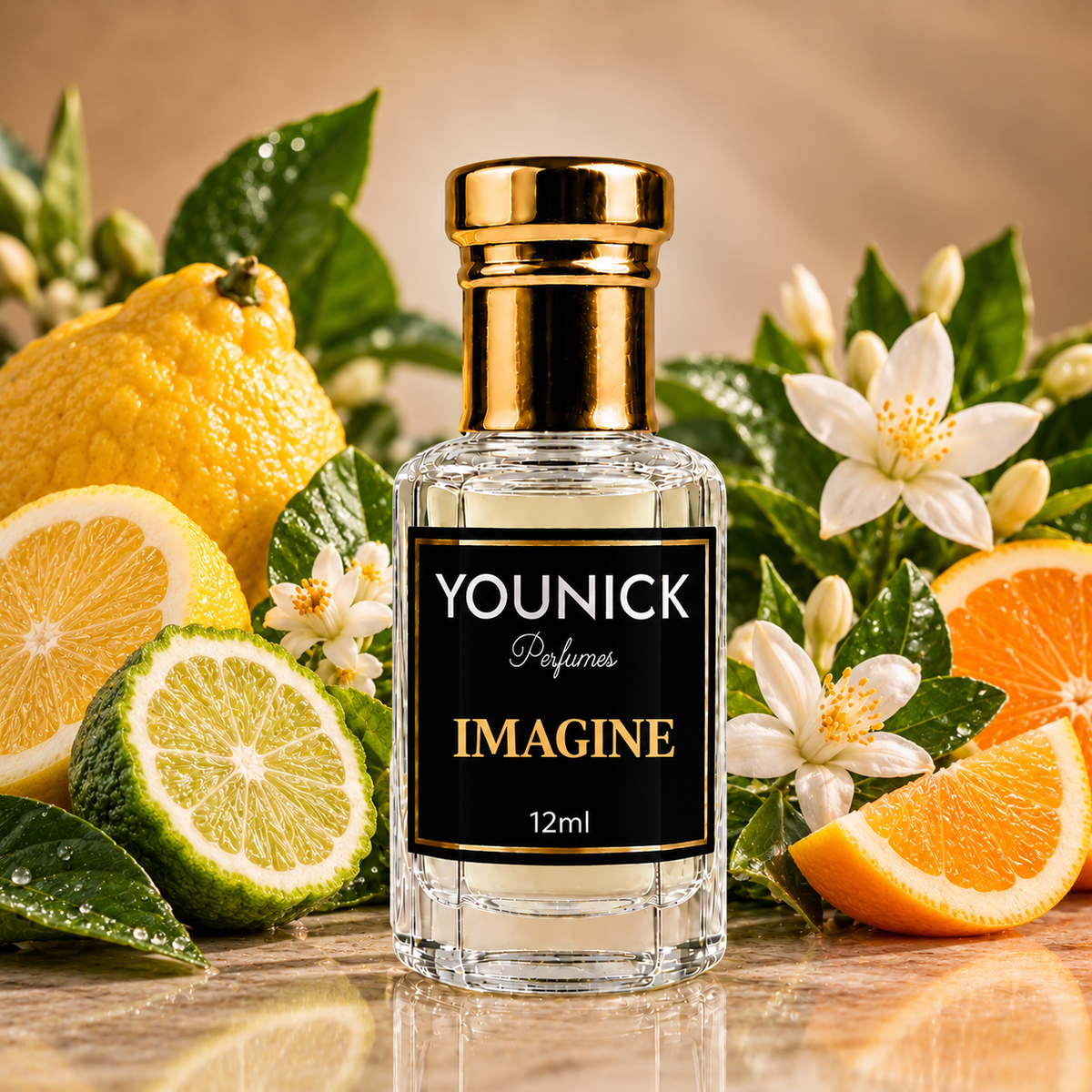 YOUNICK IMAGINE Attar – Concentrated Perfume Oil A refreshing citrus fragrance with elegant neroli, warm spices and a sophisticated woody finish.