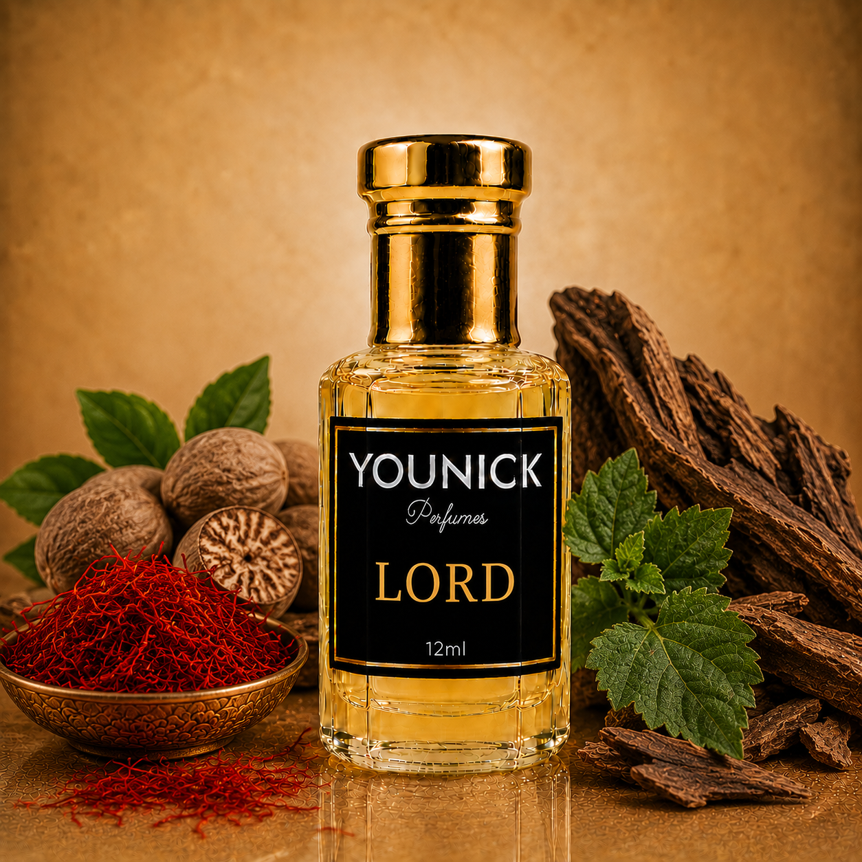 YOUNICK LORD Attar – Premium Saffron, Nutmeg & Oud Fragrance | 6ml / 12ml / 25ml
