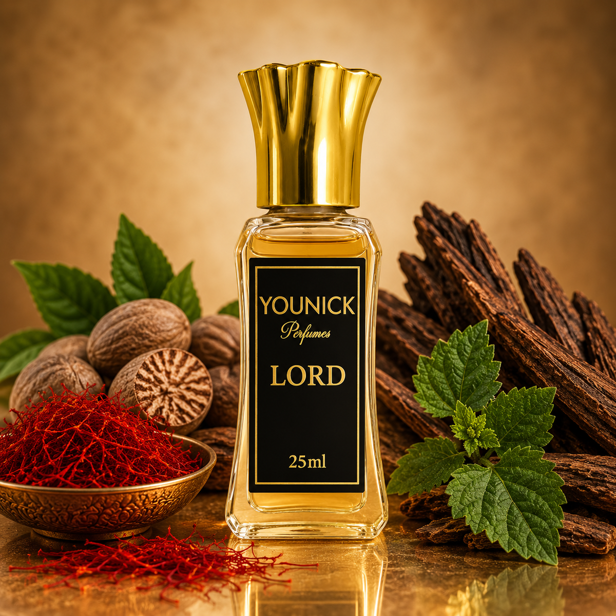 YOUNICK LORD Attar – Premium Saffron, Nutmeg & Oud Fragrance | 6ml / 12ml / 25ml