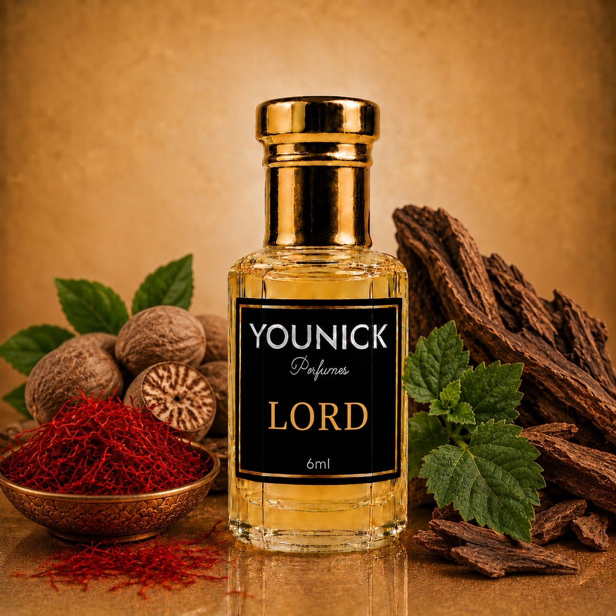 YOUNICK LORD Attar – Premium Saffron, Nutmeg & Oud Fragrance | 6ml / 12ml / 25ml
