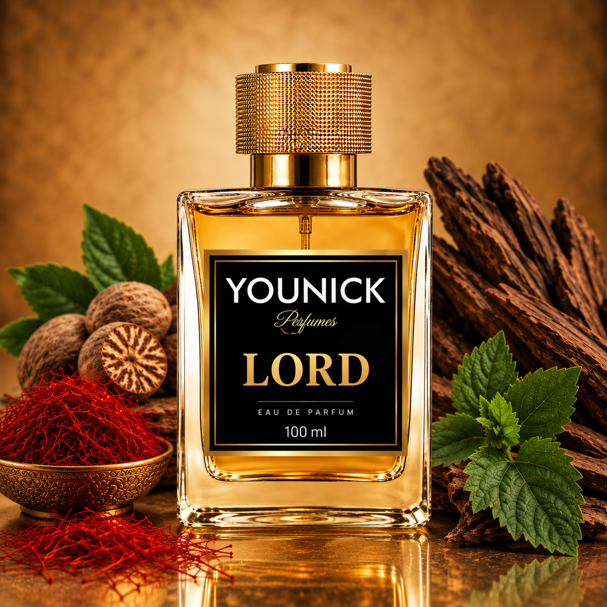 YOUNICK LORD Eau De Parfum – Premium Saffron, Oud & Spicy Woody Fragrance | 50ml / 100ml
