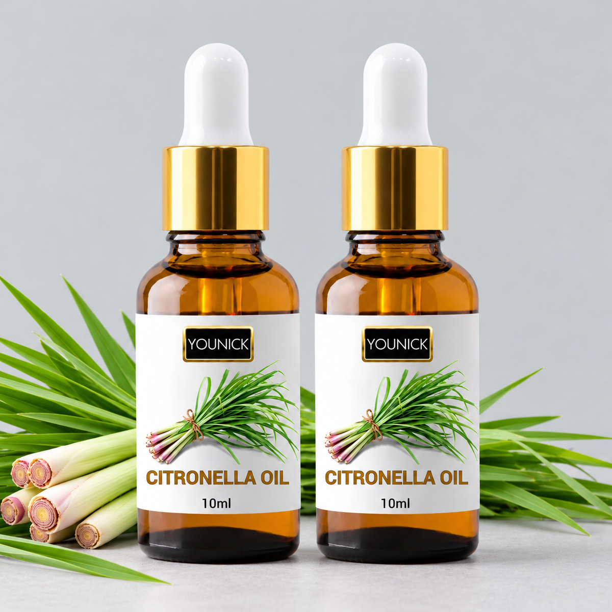 YOUNICK Citronella Essential Oil 10ml | Fresh Herbal Aroma for Diffusers & Home Fragrance