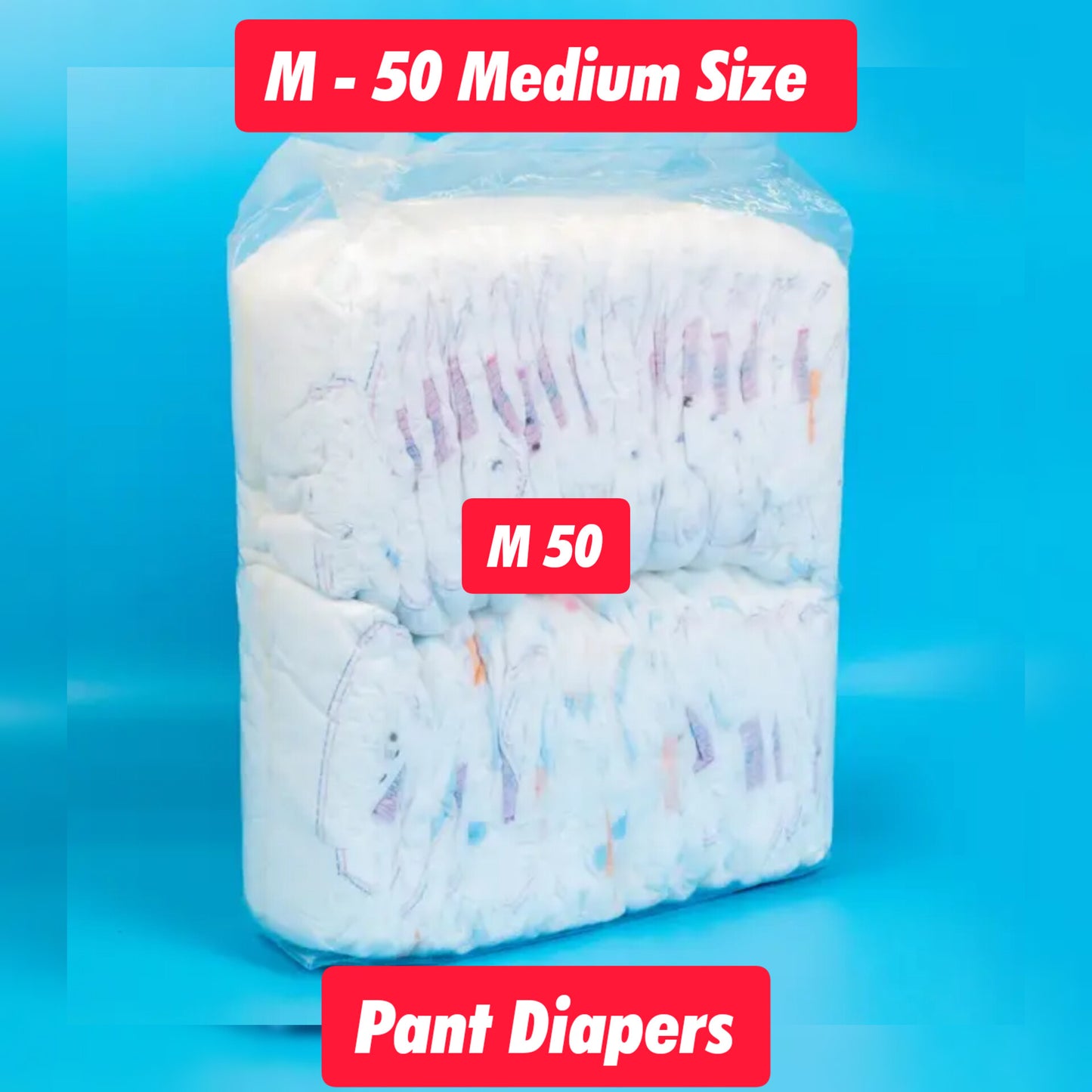 Baby diaper pants M 50 MEDIUM SIZE (7-12kg) premium baby diaper pants