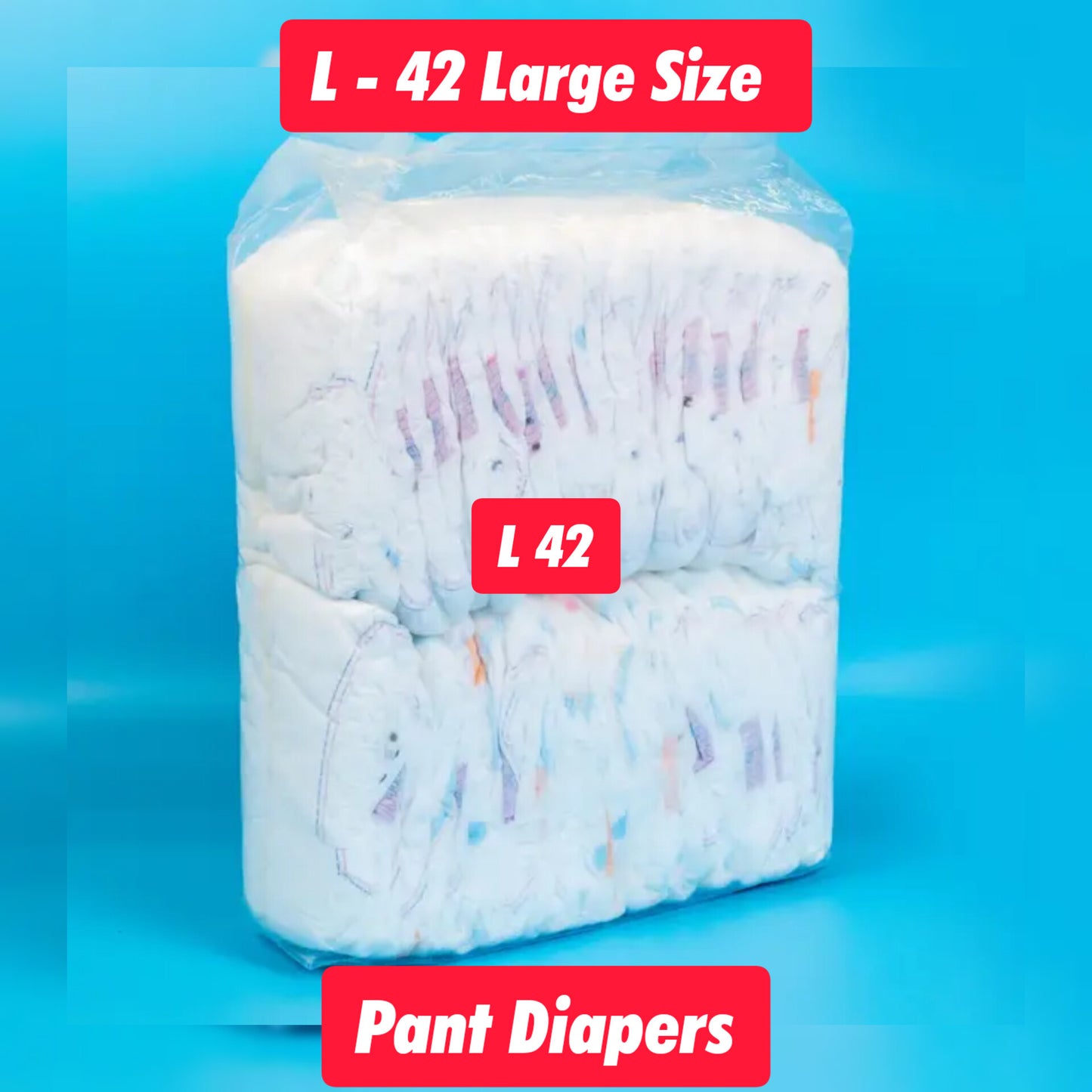 Younick Baby diaper pants L 42 LARGE SIZE (9-14kgs) Premium, Extra soft, Super absorbent baby diaper pants