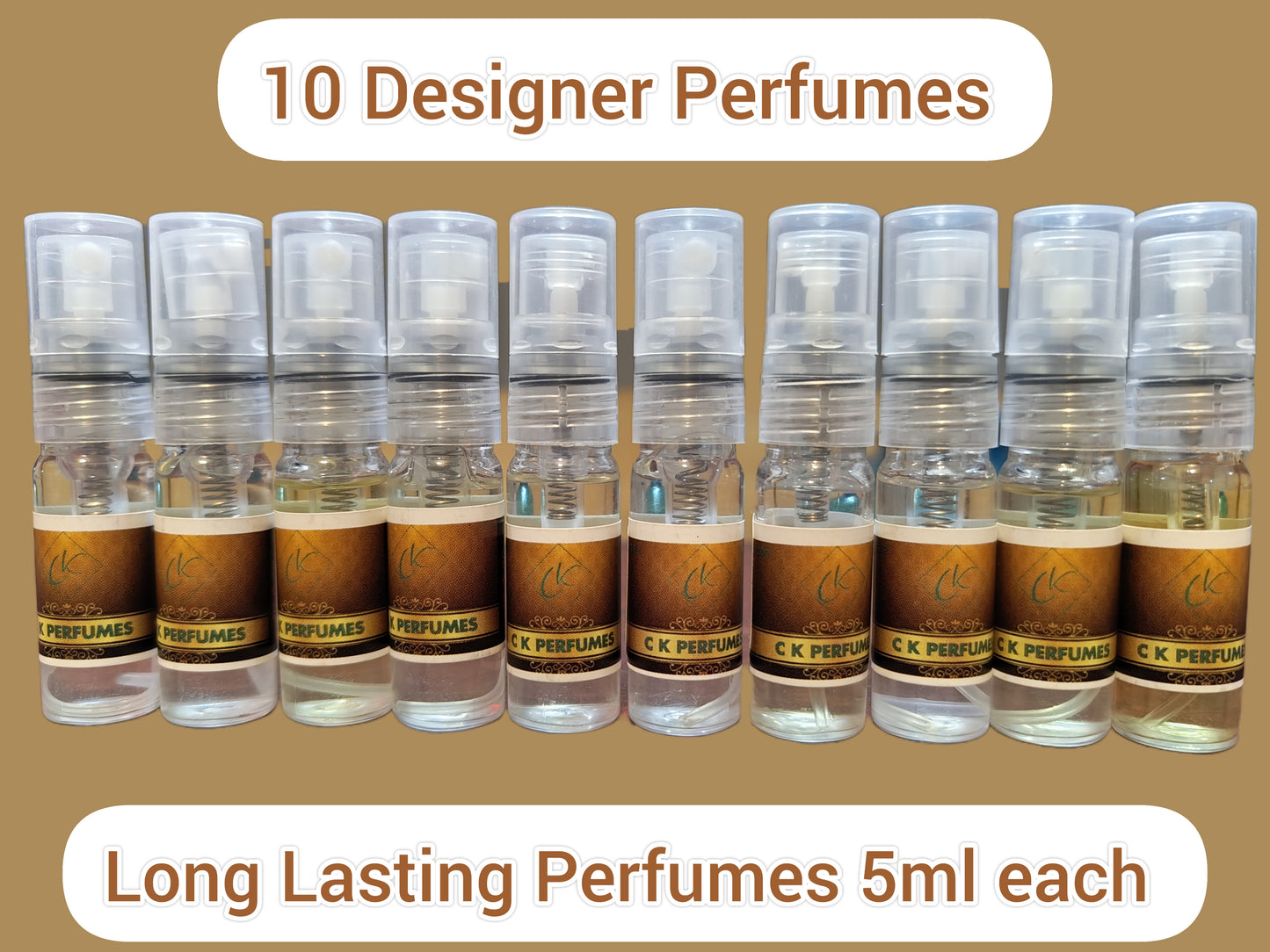 Designer Perfumes Set - 10 Long-Lasting Perfumes for Men and Women (5ml*10pcs) by YOUNICK Perfumes