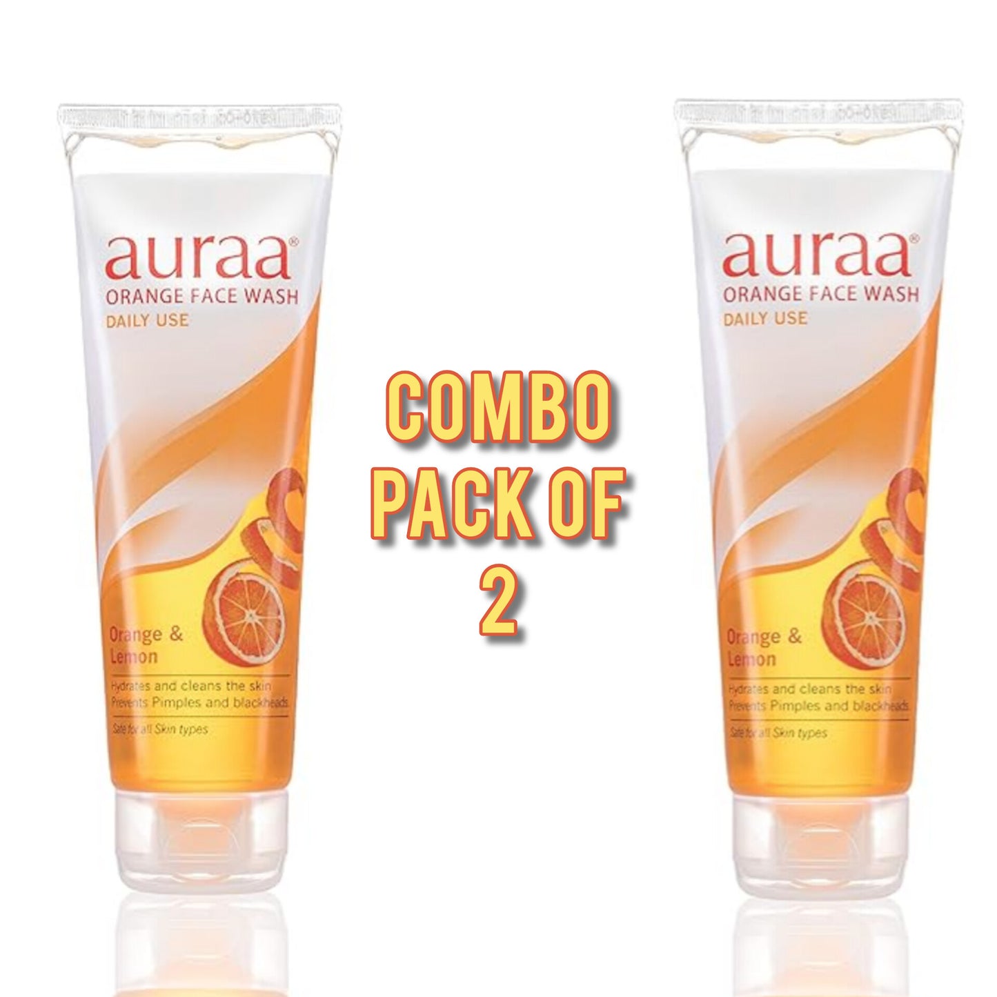 Auraa Orange Face Wash for Healthy and Glowing Skin Combo Pack 125gm*2=250gm