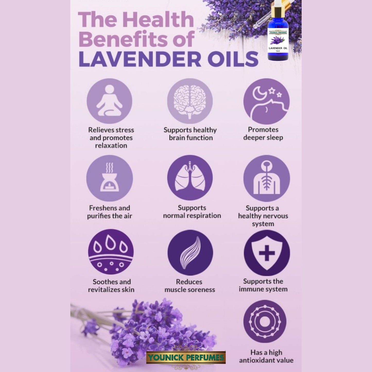 LAVENDER ESSENTIAL OIL 10ml*2=20ml pure lavender oil by YOUNICK