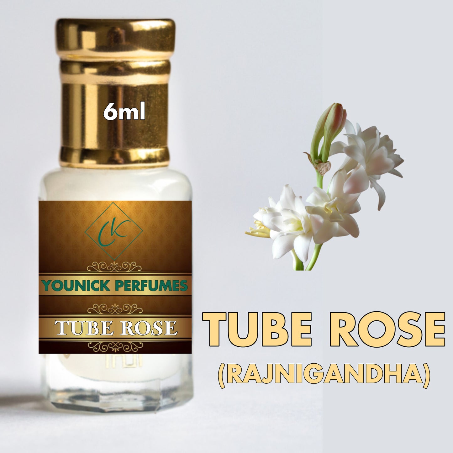 Tuberose 6ml attar by YOUNICK PERFUMES (Rajniganda Flower) Floral Rich Roll On Attar