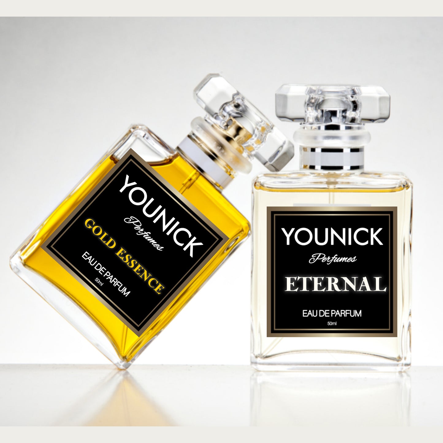 YOUNICK Gold Essence and Eternal Couple Perfumes Set of 2 (50ml Arabic and French Perfumes)