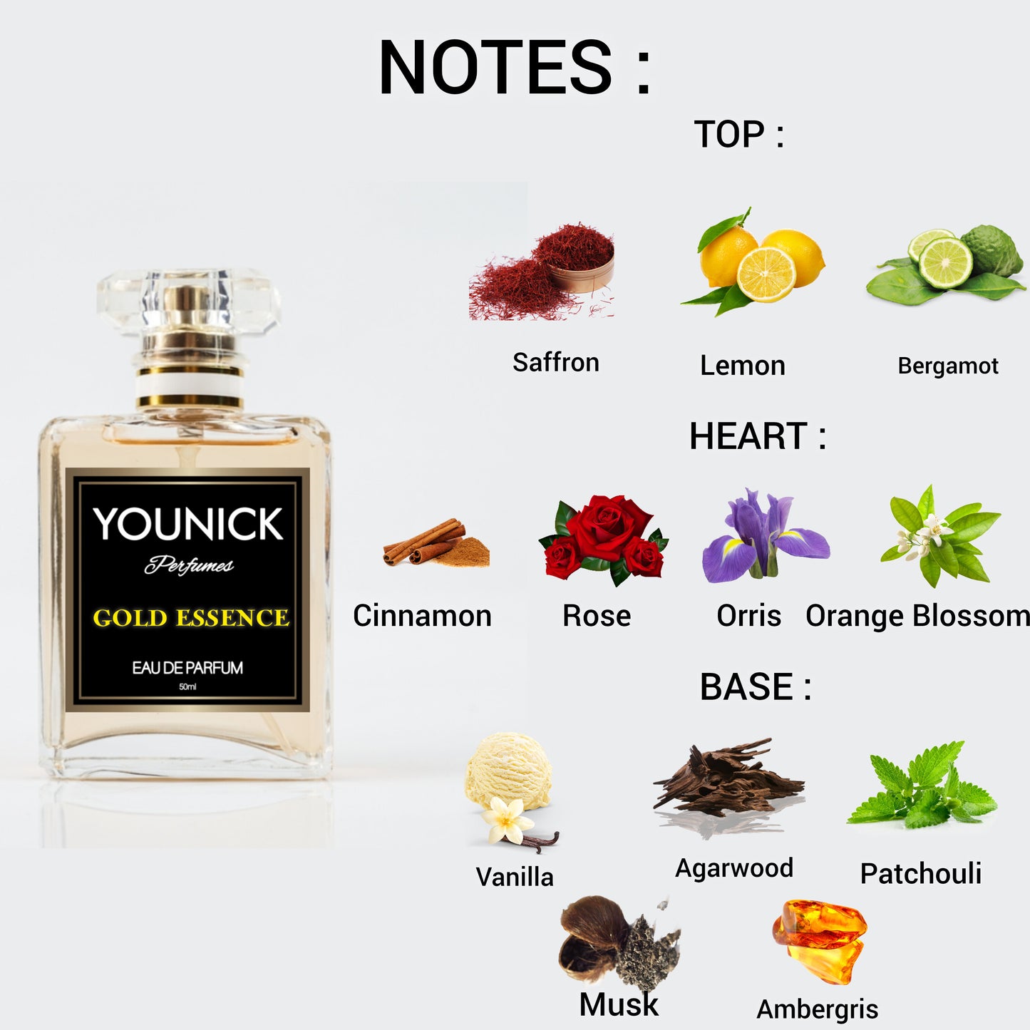 YOUNICK Gold Essence and Eternal Couple Perfumes Set of 2 (50ml Arabic and French Perfumes)