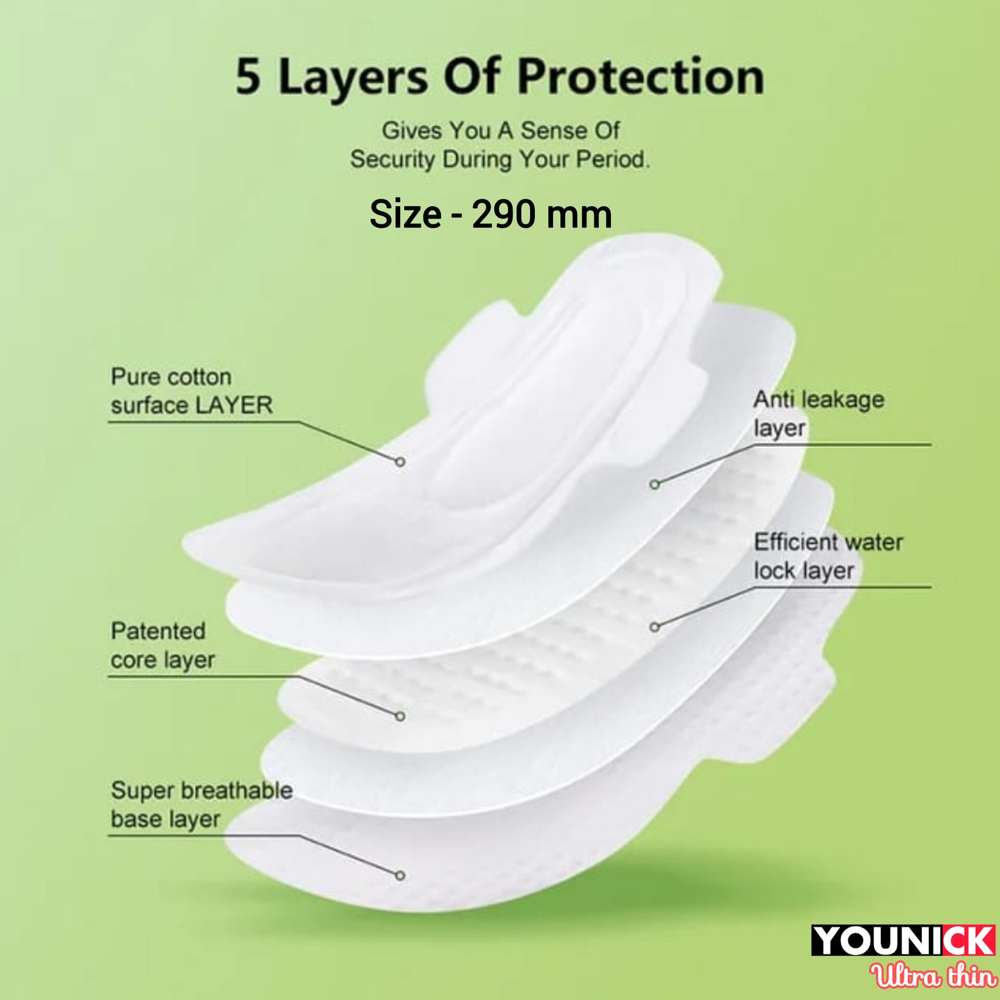 YOUNICK SANITARY PADS ULTRA THIN XL 40PCS - 290 MM