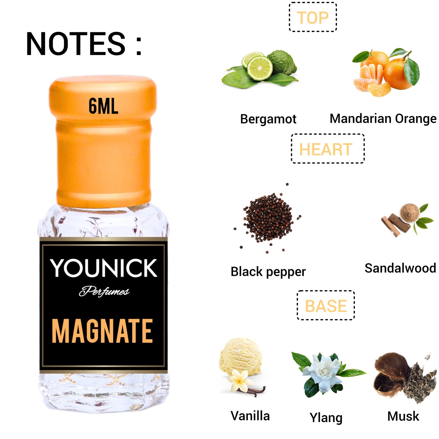 YOUNICK MAGNATE ATTAR 6ML, STRONG FRENCH FRAGRANCE