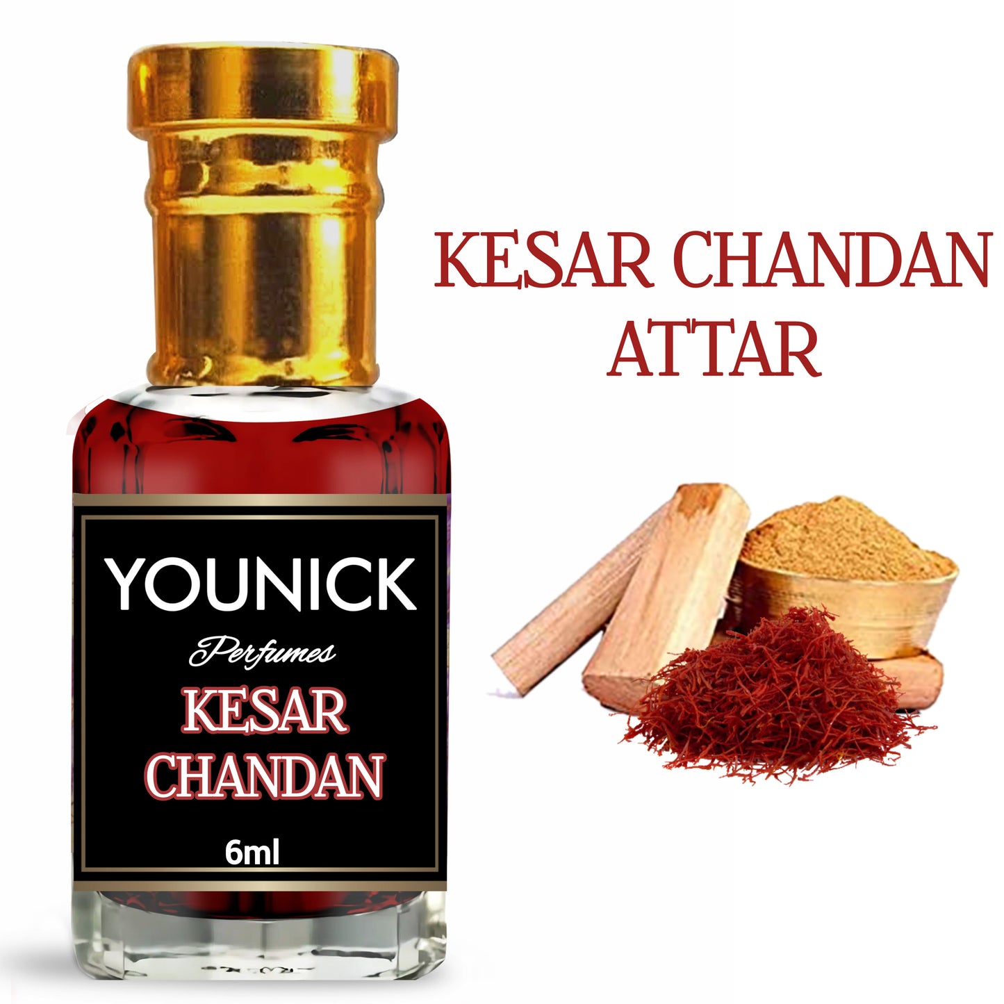 Kesar Chandan Attar 6ML by Younick Perfumes - High Quality Attar