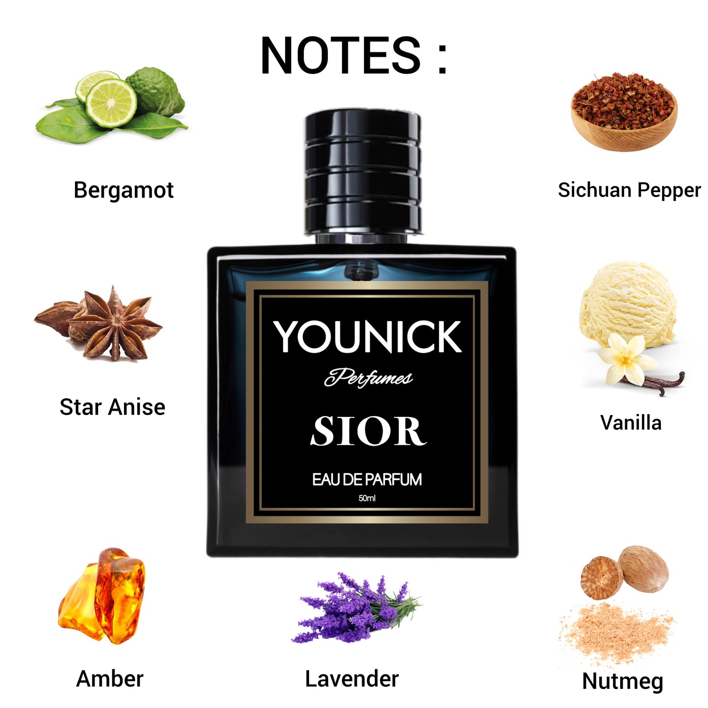 Sior by younick perfumes 50 ml unisex perfume EAU DE PARFUM (INSPIRED VERSION OF SA*VAGE DIOR)