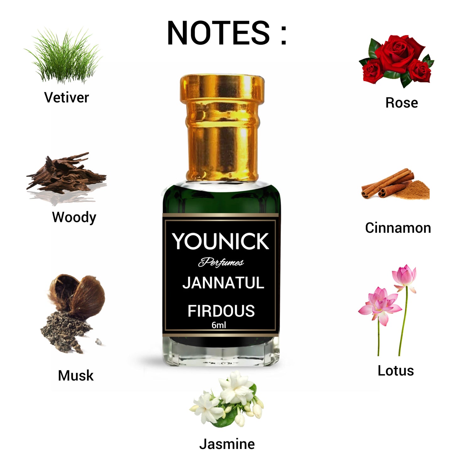 Jannatul Firdous attar 6ml long lasting attar by YOUNICK PERFUMES