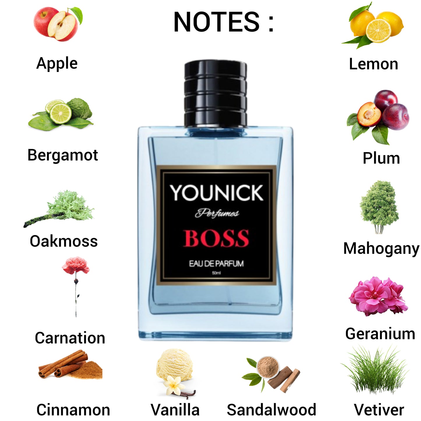 BOSS 50 ML EAU DE PARFUM BY YOUNICK PERFUMES | FRENCH PERFUME FOR MEN (INSPIRED VERSION OF H*GO BOSS)