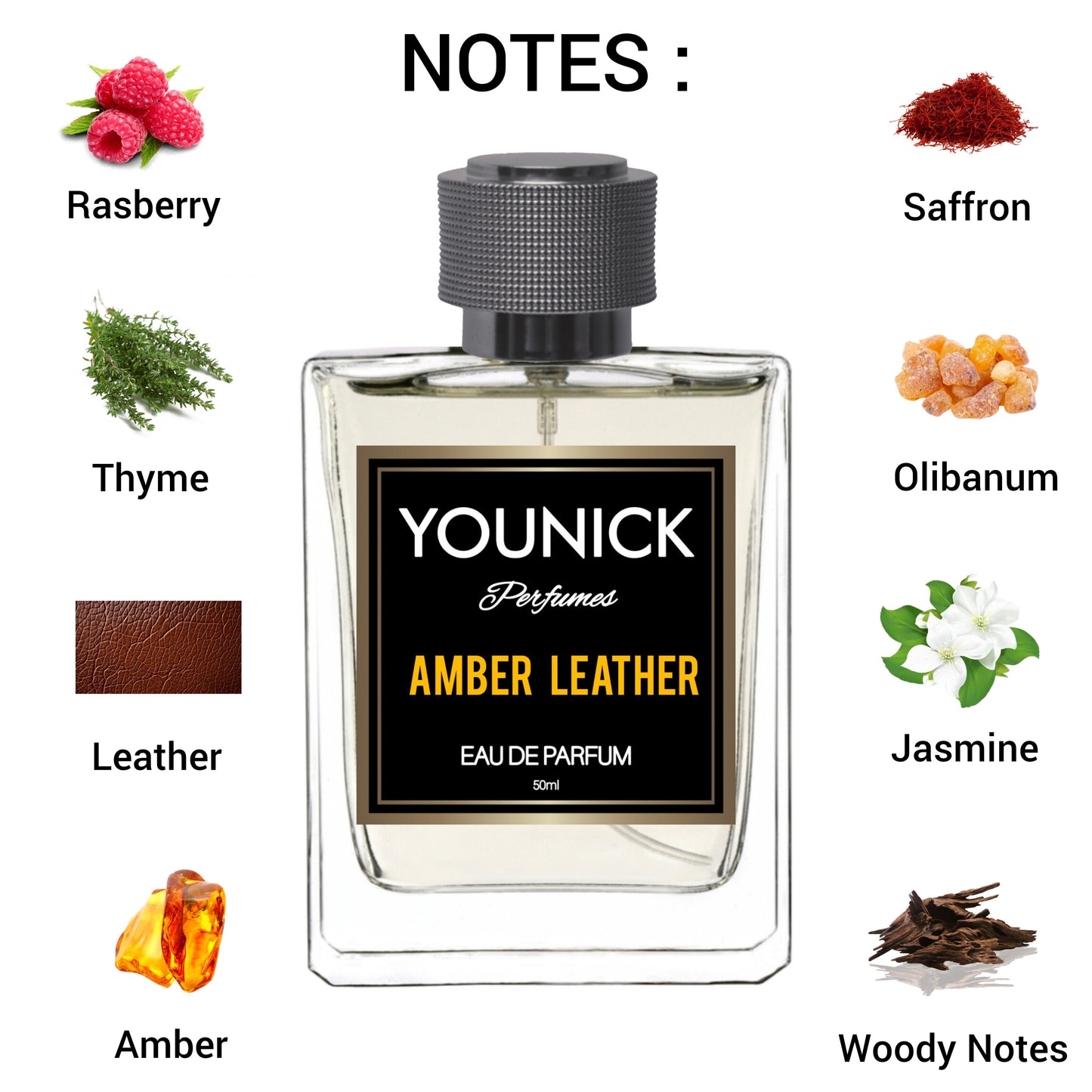 YOUNICK Amber Leather 50ML Eau de Parfum for Men | Inspired by T*m F*rd Tusc*n Leather