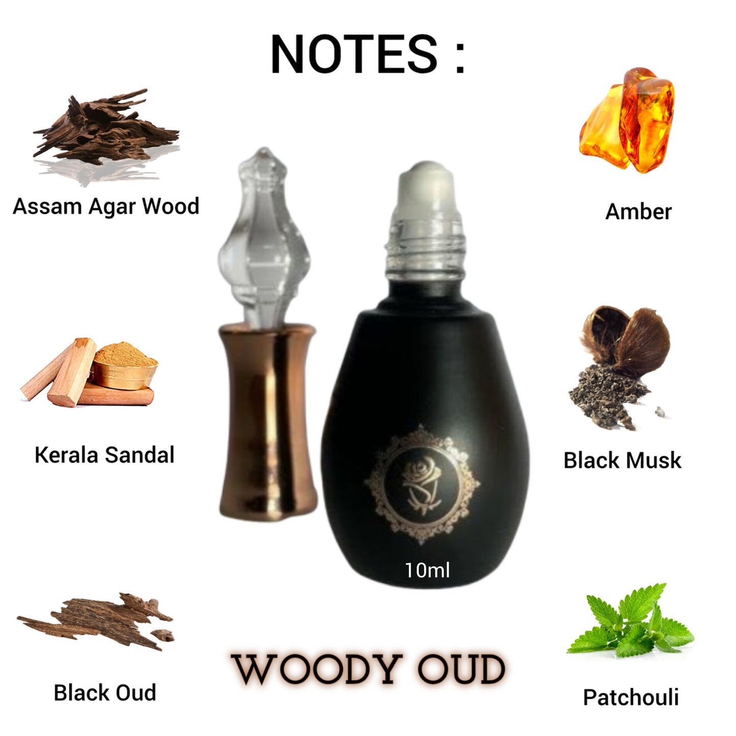 Woody Oud 10ml Attar Roll-On by Younick – Strong Masculine Attar for Men ((Premium Attar Series))