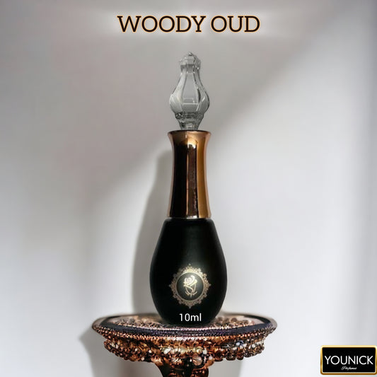 Woody Oud 10ml Attar Roll-On by Younick – Strong Masculine Attar for Men ((Premium Attar Series))