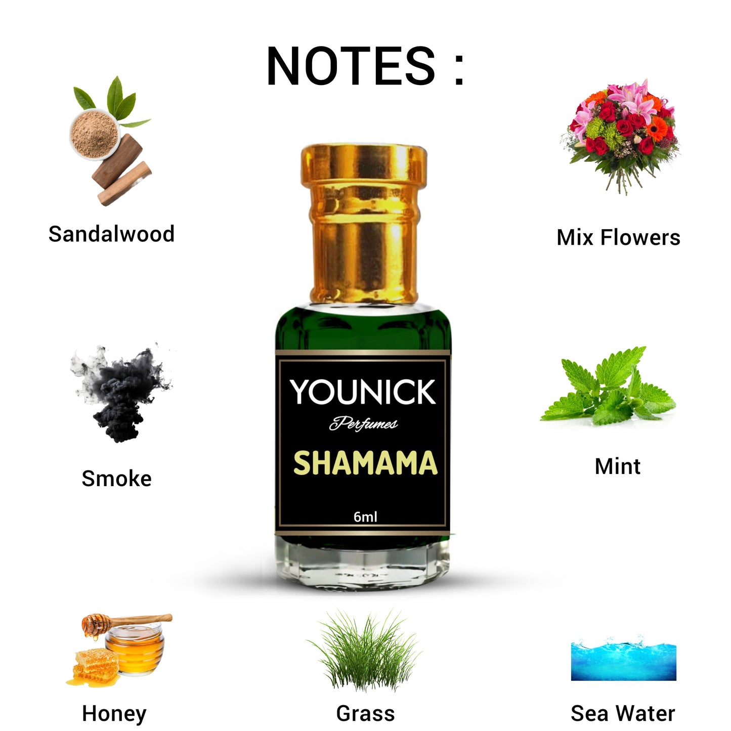 Shamama Attar 6ml by Younick – An Intense, Earthy Blend of Exotic Herbs