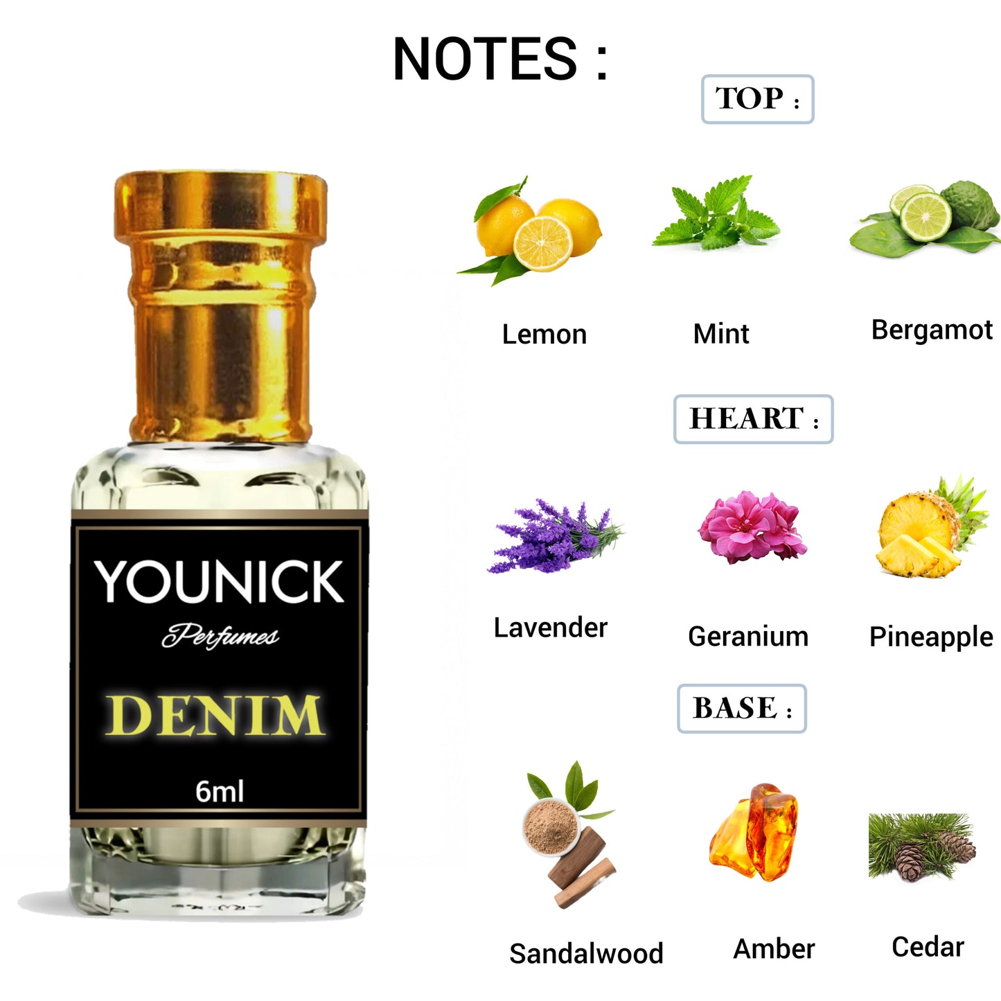 Denim Attar 6ml by Younick – Classic, Long-Lasting Masculine Fragrance