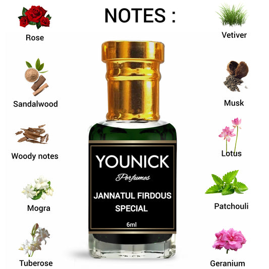 Jannatul Firdous Special 6ml by Younick – Floral, Woody & Musky Elegance