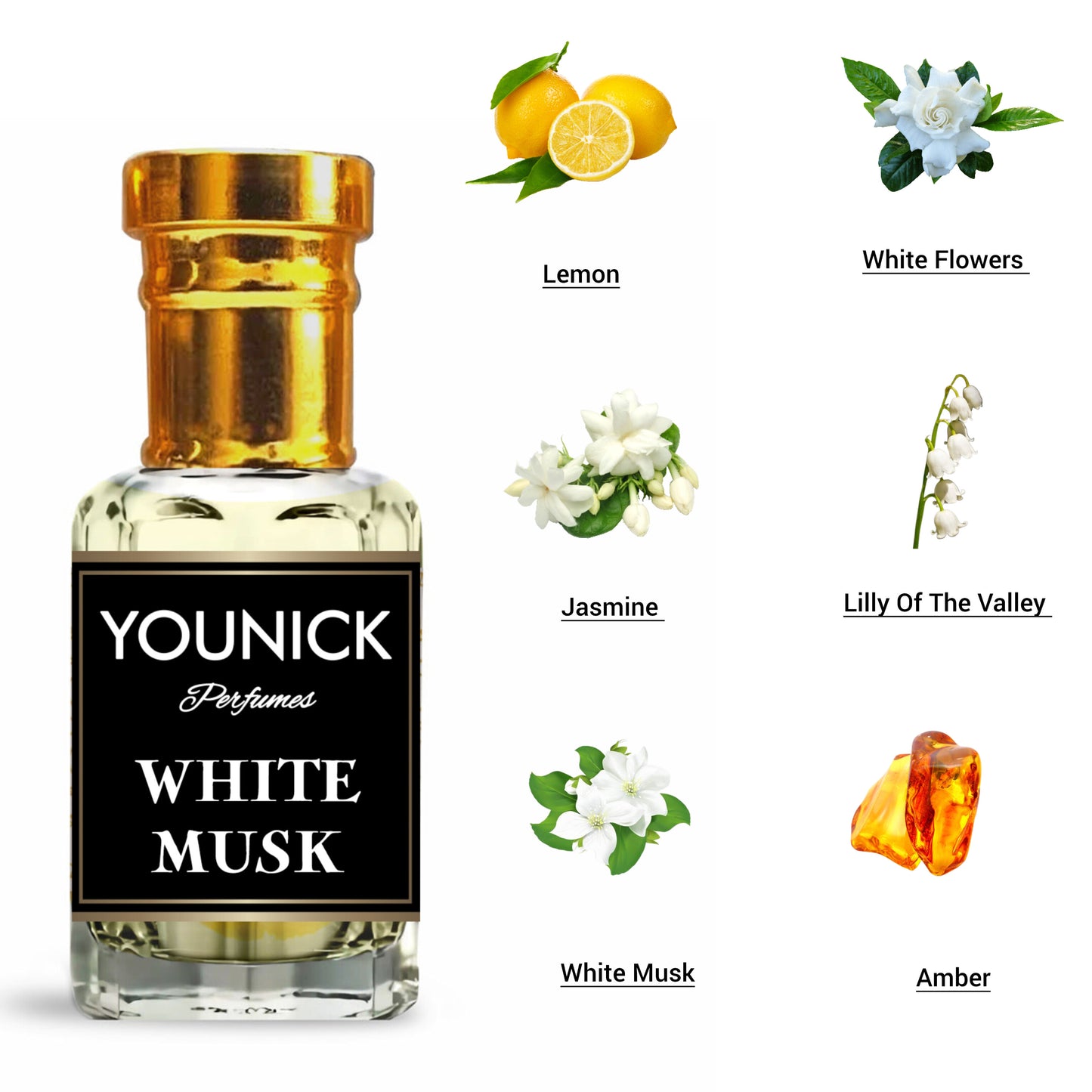 White Musk Attar 6ml/12ml by Younick Perfumes – Premium Long-Lasting Unisex Arabic Attar