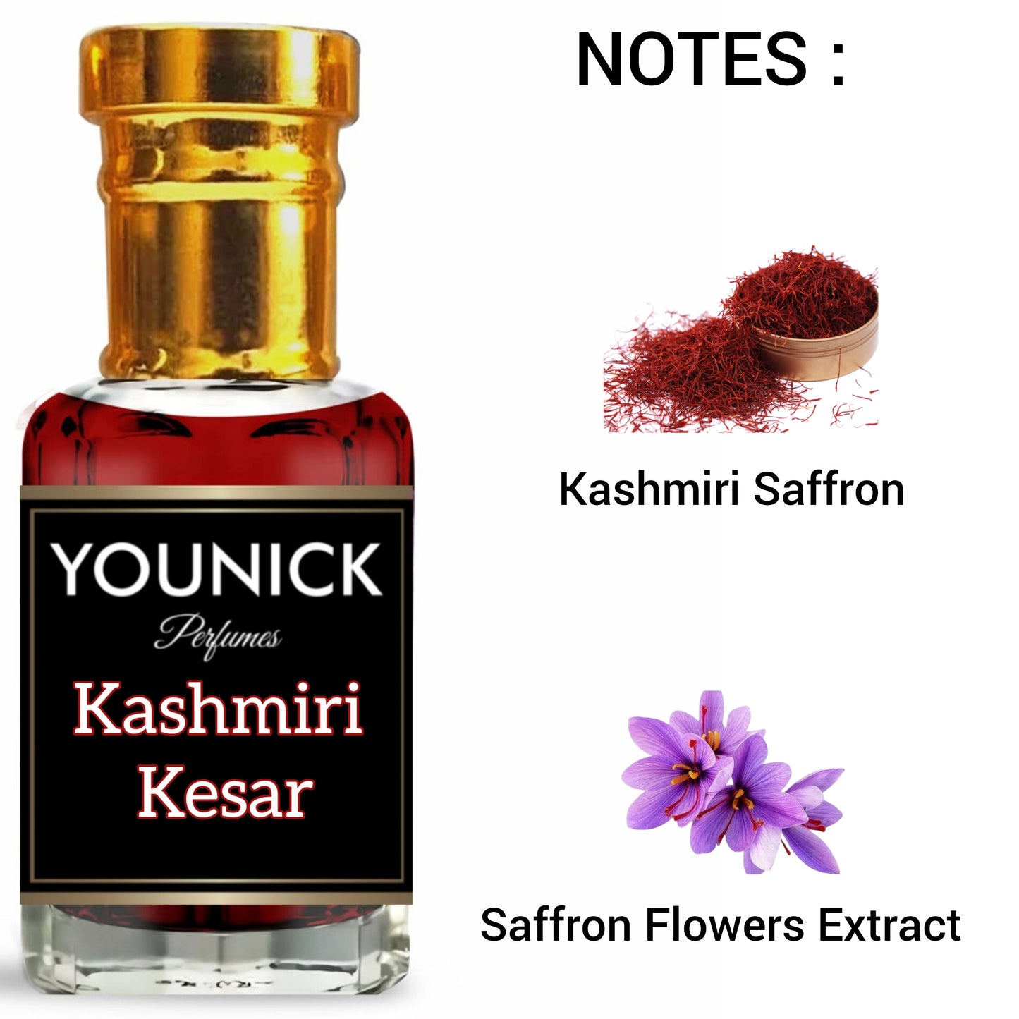 Kashmiri Kesar (Saffron/Zafran) roll on Attar 6ml/12ml by YOUNICK