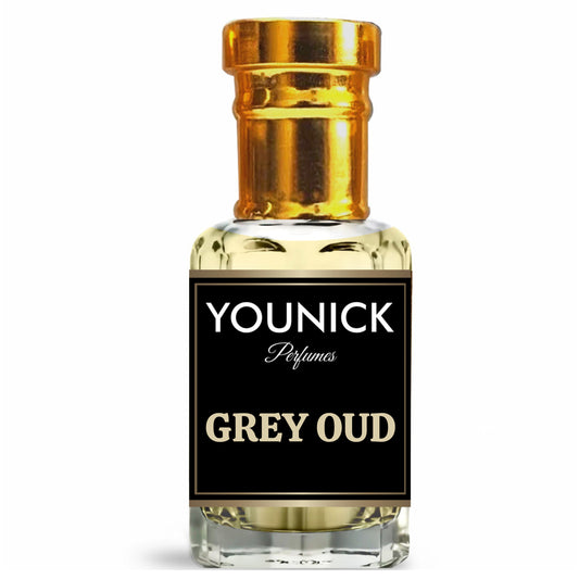 YOUNICK Grey Oud Attar - 6ml/12ml | A Luxurious Blend of Saffron, Oud & Musk