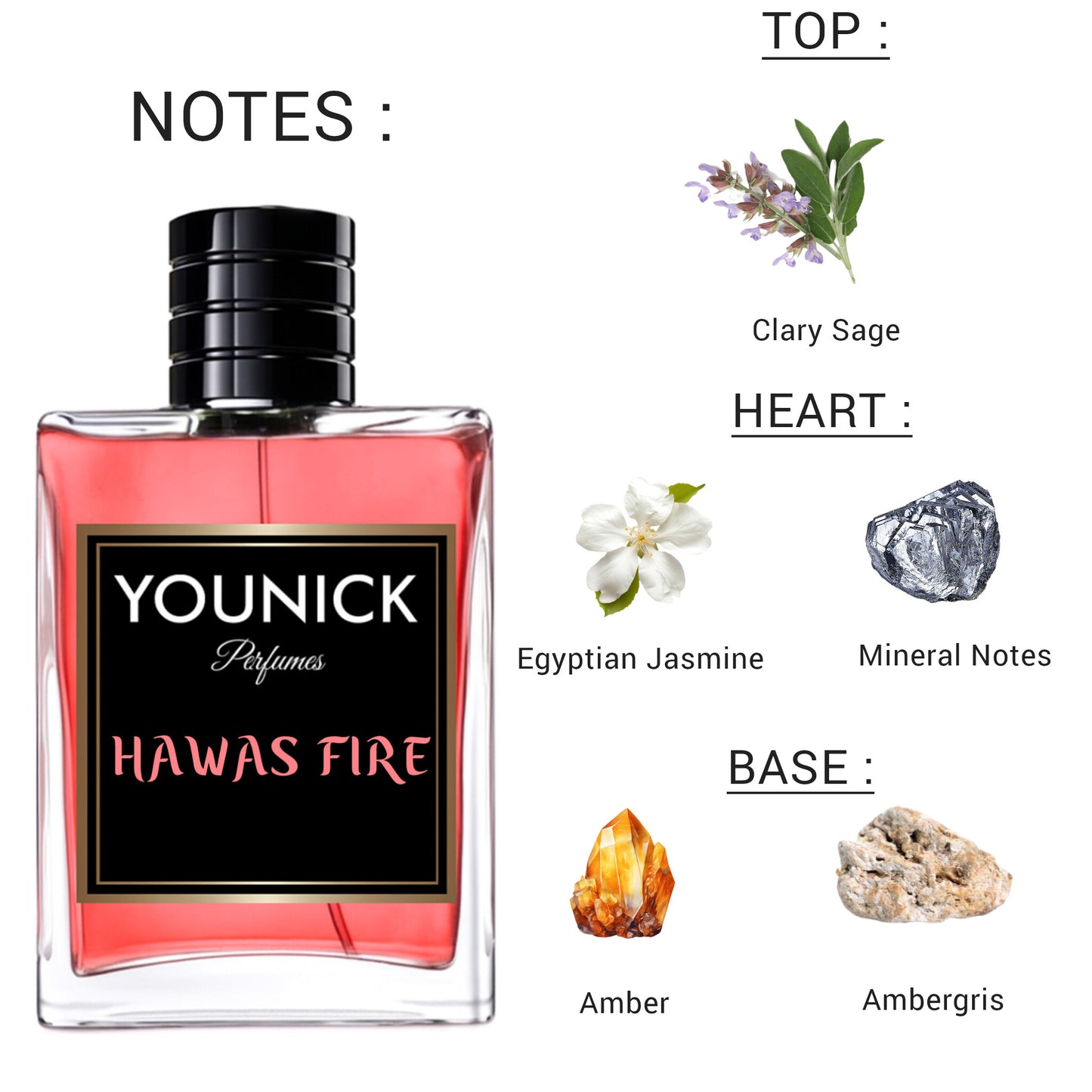 Hawas Fire by YOUNICK – Eau de Parfum Inspired Version Of Hawas Fire By Rasasi | Clary Sage, Jasmine & Ambergris