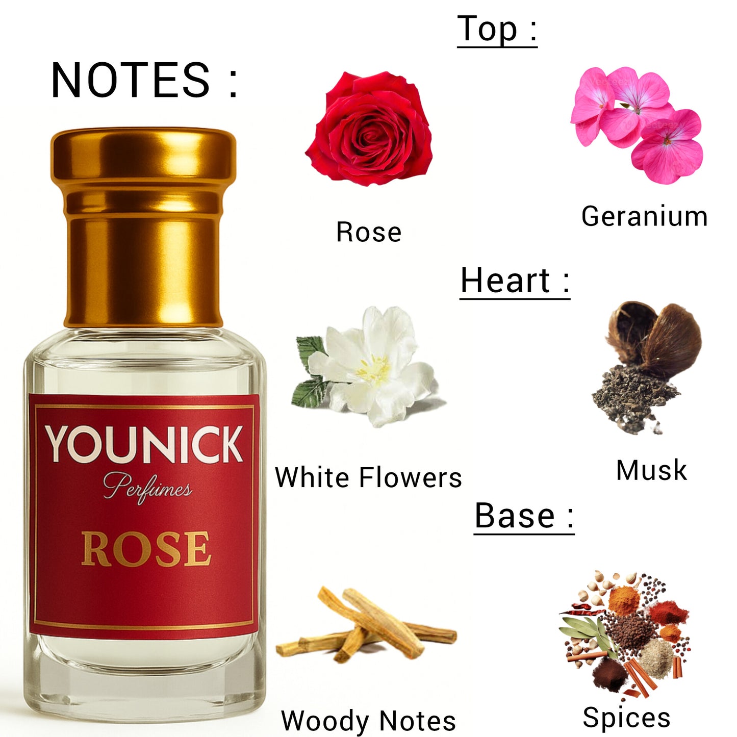 YOUNICK Rose Attar – Premium Floral Musk Perfume Oil for Men & Women